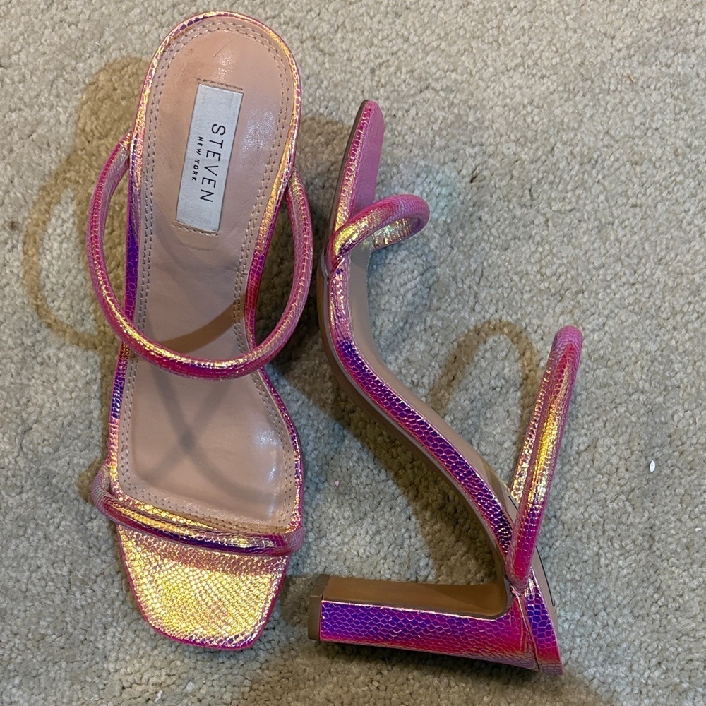 Steven New York Women's Florescent Multicolor 4 inch Heels-Size 9